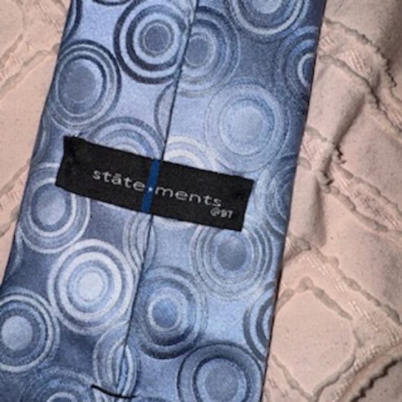 Men's Statements Blue Patterned Tie - Picture 2 of 3